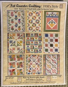 Lori Smith 9 Small Patterns Fat Quarter FQ Quilting 1930's Style