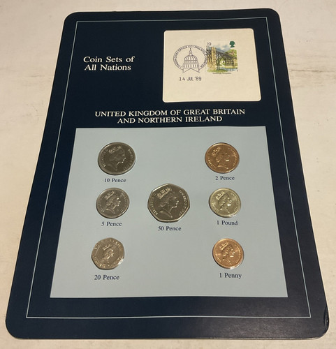 Coin Sets of All Nations Great Britain And Northern Ireland, With Card 1987-1988
