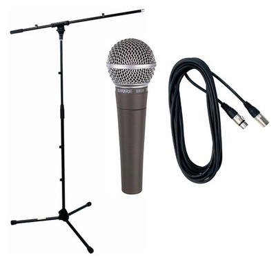 Shure SM58 Mikrofon mit Auslegerständer & Kabel Konvolut (NEU)