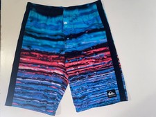 New Quiksilver Boys Youth Shorts Surf Boardshort 12/26 VTG Volley OCEAN Blue