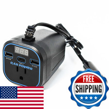 Famidge 200W Car Power Inverter 12V To 110V Car Adapter Dual Usb And Type-C For