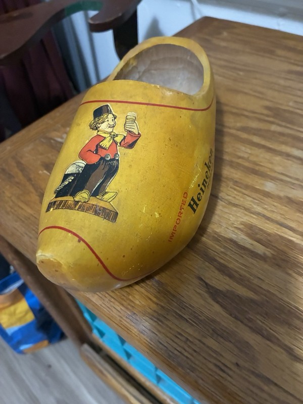 Vintage Heineken Holland Beer Wooden Shoe Clog Decor