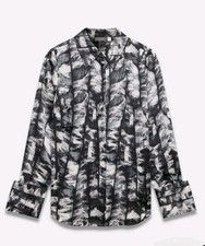 Image of MINT VELVET ABSTRACT PRINT SATIN SHIRT TRIBECA SIZE 18 NEW WITH TAGS ON