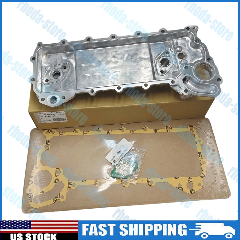 Oil Cooler Assem 97334100 For ISUZU 4HE1 NPR NPR-HD NQR Chevy/GMC W3500 W4500 - Imagem 2 de 4