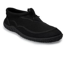 Mens Water Shoes 6/7 Black Quick Dry EVA Closed Toe Toggle Closure Tek Gear