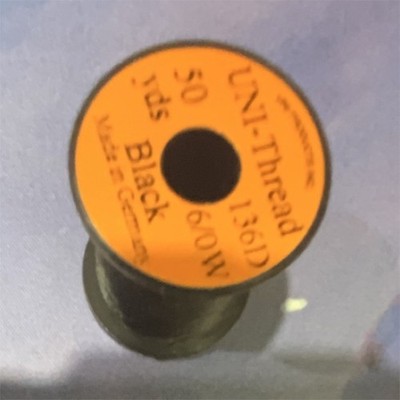 UNI-Thread 6/0 W Black Fly Tying Thread Spool 50 yds for any type of fly pattern