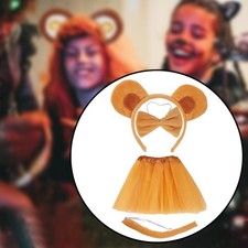 Cute Little Monkey Ears Headband Tail Tutu Bowtie Set for Halloween New Year