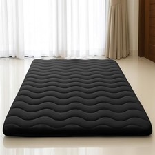 SCHNAUZER HOME Japanese Futon Floor Mattress Queen 3.5" Thick Black