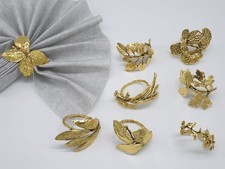 Herb Napkin Rings - Vintage Leaf Napkin Ring Set of 8 for Every Occasion - Id...