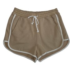 NWT S Womens Beige Terry Cloth Shorts w/Pocke...