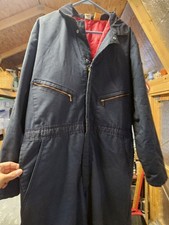 Vintage Wrangler Big Ben Insulated Coveralls Men USA Blue Mechanic Sz Large Long
