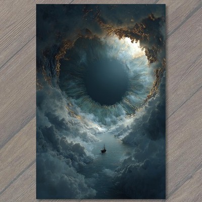Art Print Storm Eye Sky Ship Ocean Surreal Fantasy Seascape