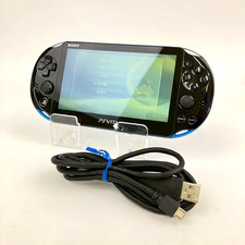 PS Vita PCH-2000 Sony PlayStation Blue Black Console USB Cable Region Free 339