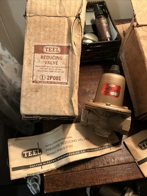 #ad Dayton Teel Reducing Valve 2P081 Brass Body Factory Set 45 lbs. $60.00