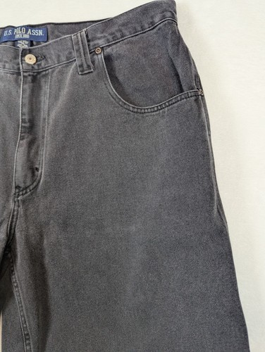 VTG US Polo Assn. Carpenter Jean Shorts Black Denim Men’s Size 40 - Picture 5 of 11