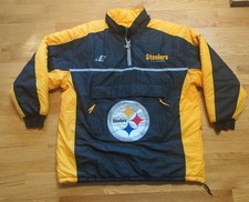 Logo Athletics NFL Pittsburgh Steelers Puffer Pullover Pro Line Jacket Men XL