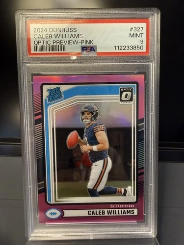 2024 Donruss - Rated Rookie Caleb Williams #327 Optic Preview Pink Prizm PSA 9