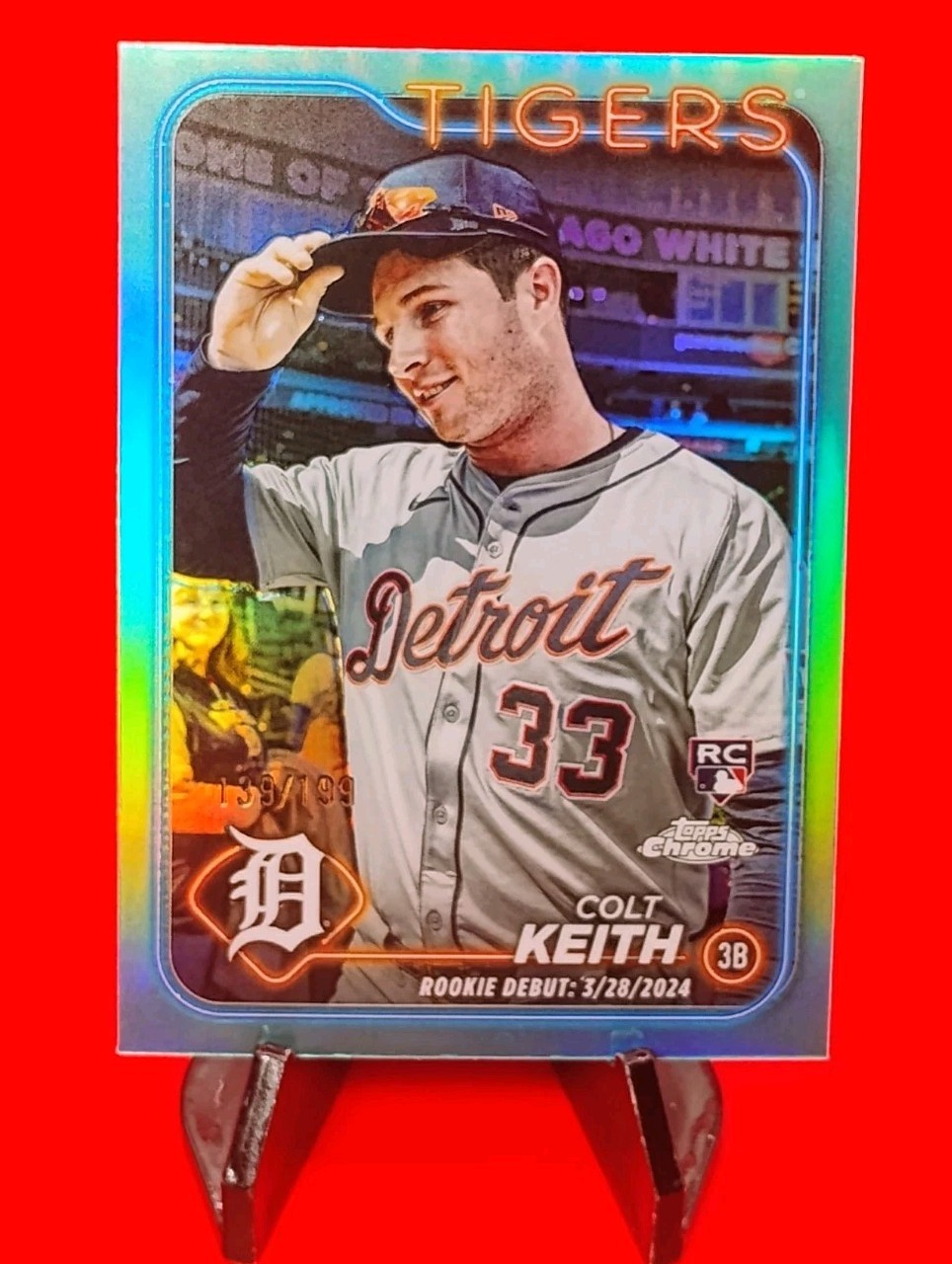 Colt Keith 2024 Topps Chrome Update USC178 Rookie Debut Aqua Refractor #139/199
