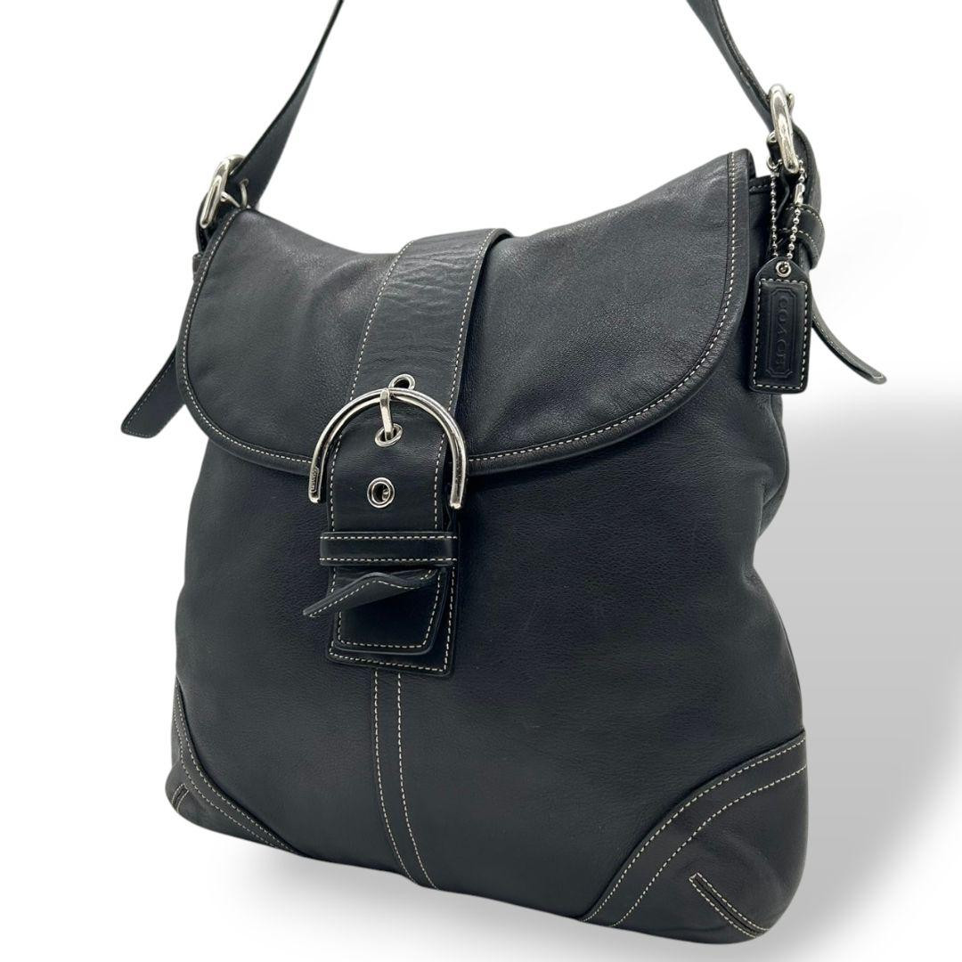 Coach Shoulder Bag Soho S38 Black All-Leather Belt | eBay