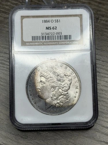 1884-O MS62 Morgan Silver Dollar NGC Crescent Toned