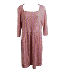J McLaughlin Womens Pink Chevron Dress Size M...