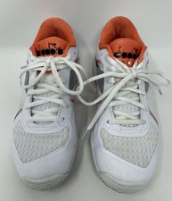 Diadora Trofeo Pickleball Shoes Women s Size 6.5 White/Orange