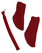 Vintage 1964 Barbie Ken Victory Dance #1411 Red Necktie & Pair of Socks Tie