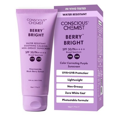 Conscious Chemist  Sunscreen SPF 50 PA++++ In-Vivo Tested | 50g Berry Bright