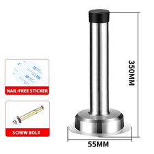 Door Stop Heavy Duty Projection Floor Skirting Rubber Stopper Chrome Satin Stops