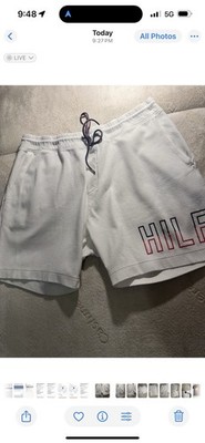 Tommy Hilfiger Men s Mesh Athletic Shorts White Drawstring Sz L