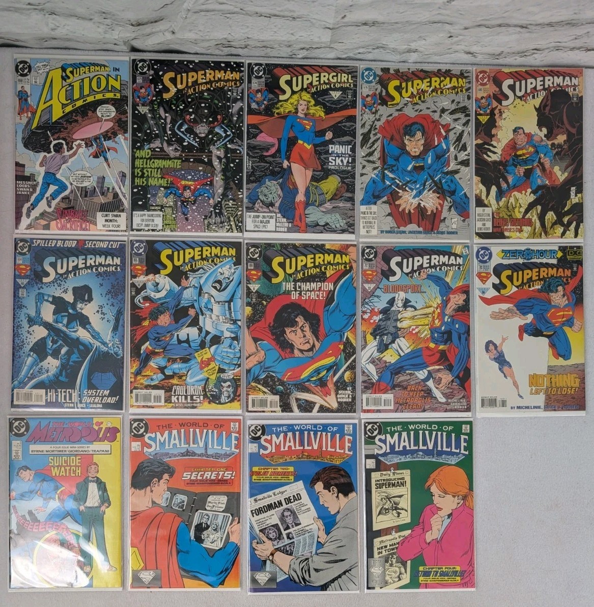 DC Superman Action Comics Smallville Lot 14 Books 80s 90s Mixed