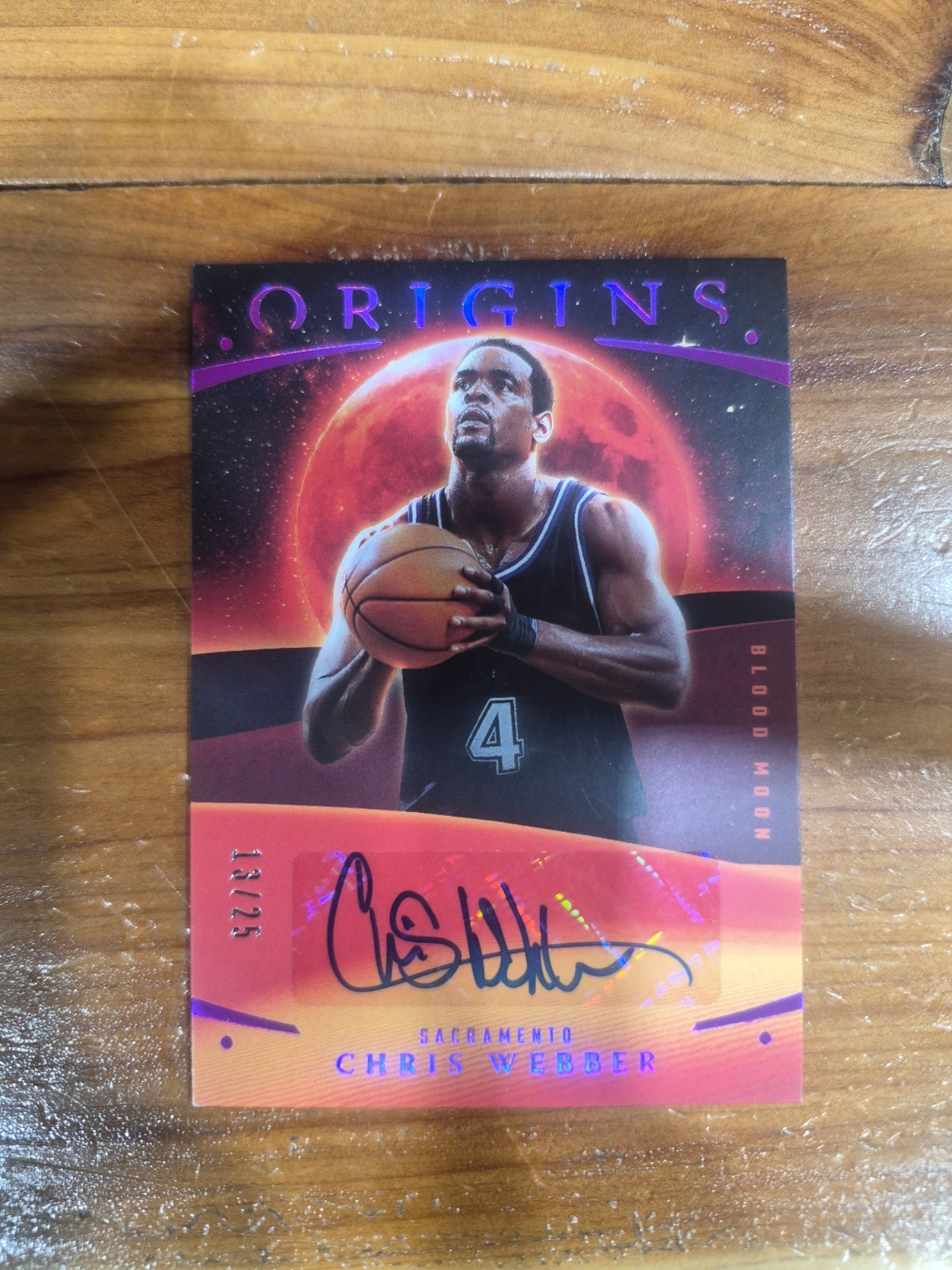 2025-26 Panini Origins Chris Webber Blood Moon Auto # /25 !! 🔥🔥 Kings