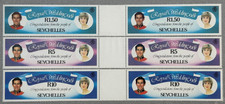 Seychelles 1981 - Royal Wedding 3 x 2 stamp se-tenant pairs - MNH