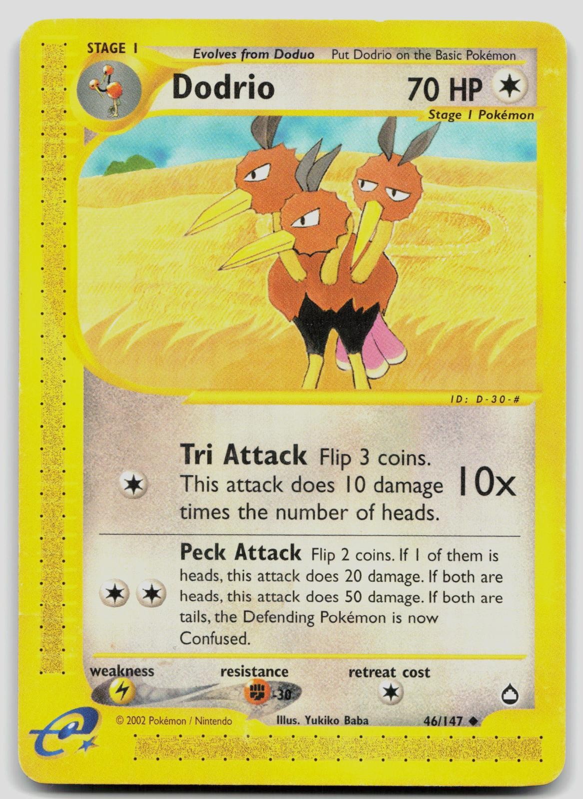 Dodrio 46 Aquapolis Pokemon MP crease
