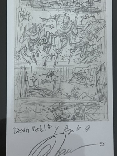 SIGNIERTES ORIGINAL Greg Capullo Death Metal #4 Seite #9 Prelim Art - Bild 3 von 3