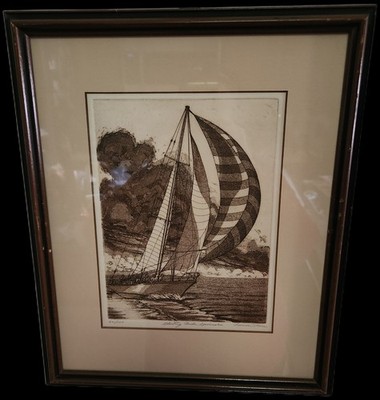 Norman Thomas Original Framed Etching, Signed And Numbered