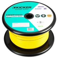 Kicker 47KMWPY8200 Marine 8AWG Power Wire, 200FT, Yellow
