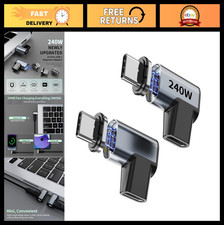 240W 90° Magnetic USB C Adapter Extender (2 Pack) - 40Gbps 8K for Thunderbolt, M