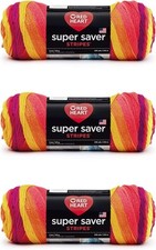 Red Heart Super Saver Yarn, 3 Pack, Fruity Stripe 3 3 pack,
