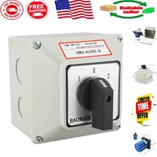 Compact 3 Position Rotary Switch - 660V 40A | 12 Screw Terminals for Power Users