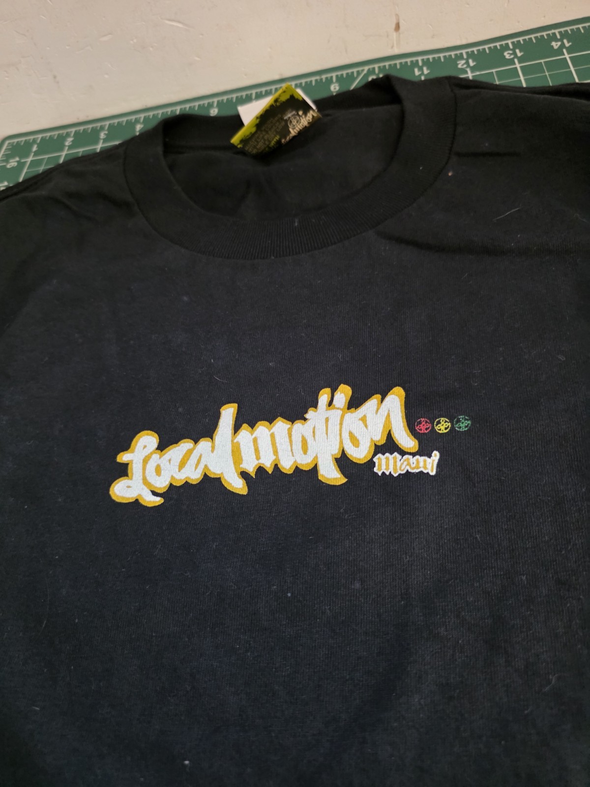 Local Motion T-Shirt Men's Size L Classic Y2k Surf Hawaii Logo Graphic Black Vtg