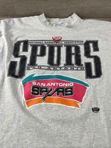 Vintage Logo7 San Antonio Spurs Shirt XL Tall grau 90er - Bild 7 von 7