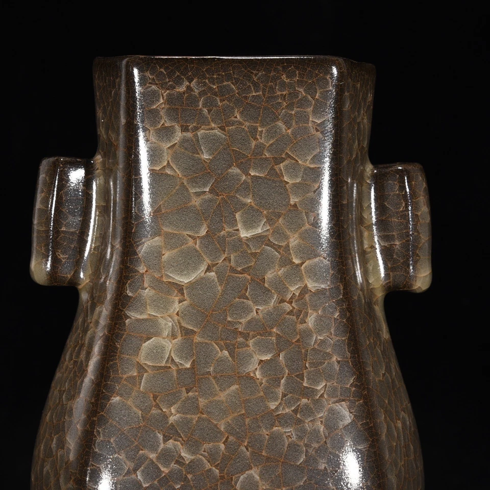 6,5-дюймовая фарфоровая старая фарфоровая ваза для пирсинга ушей в печи Song Guan с трещинами на льду - Изображение 2 из 4