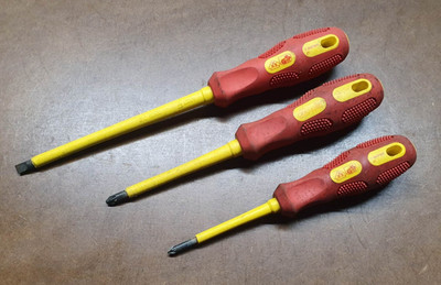 3 x Draper Expert Insulated Electrical Screwdrivers Electrician Tools Engineer