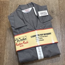 Walls Coveralls Size 42x32 Master Made Gray Mechanic Work Wear Long Sleeve