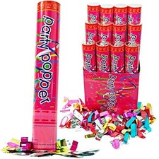 12 Pack Large 12" Confetti Cannons - Air Compressed Party Poppers for Weddings 