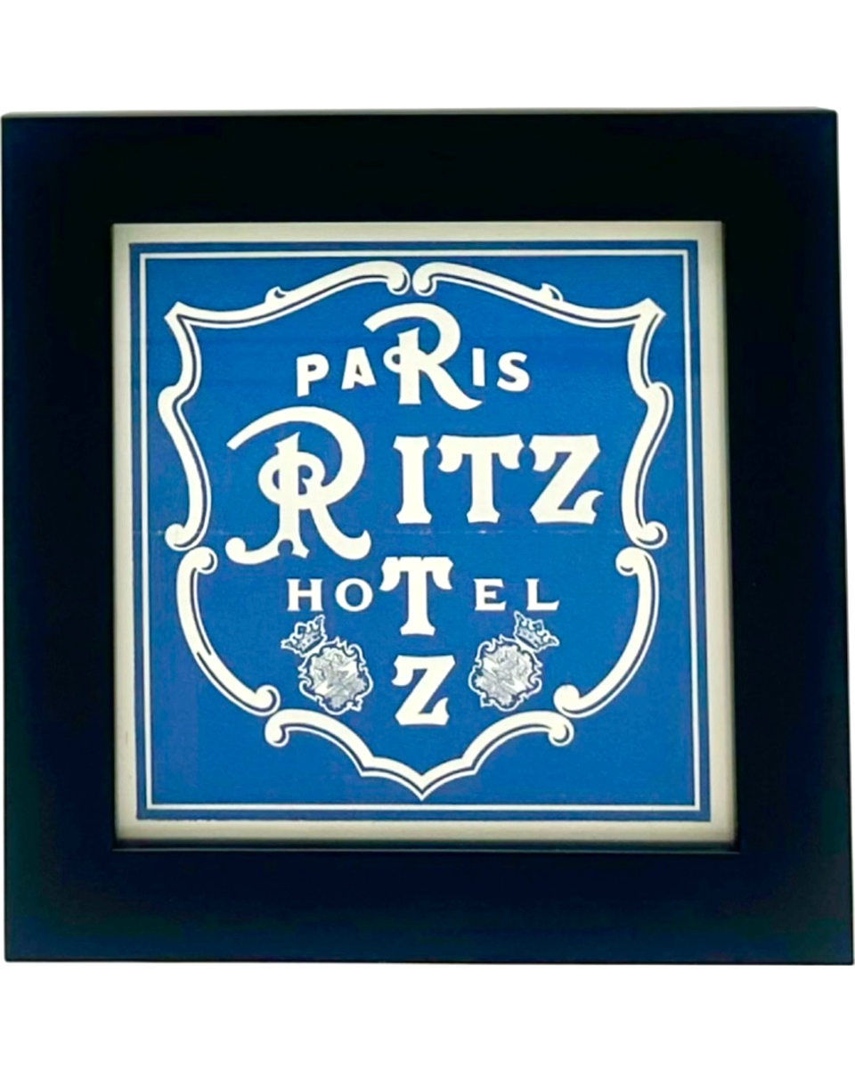 関税込【Ritz Paris】Luggage tag Vintage 5-Star Luxury Hotel Ritz Paris Framed Luggage Label