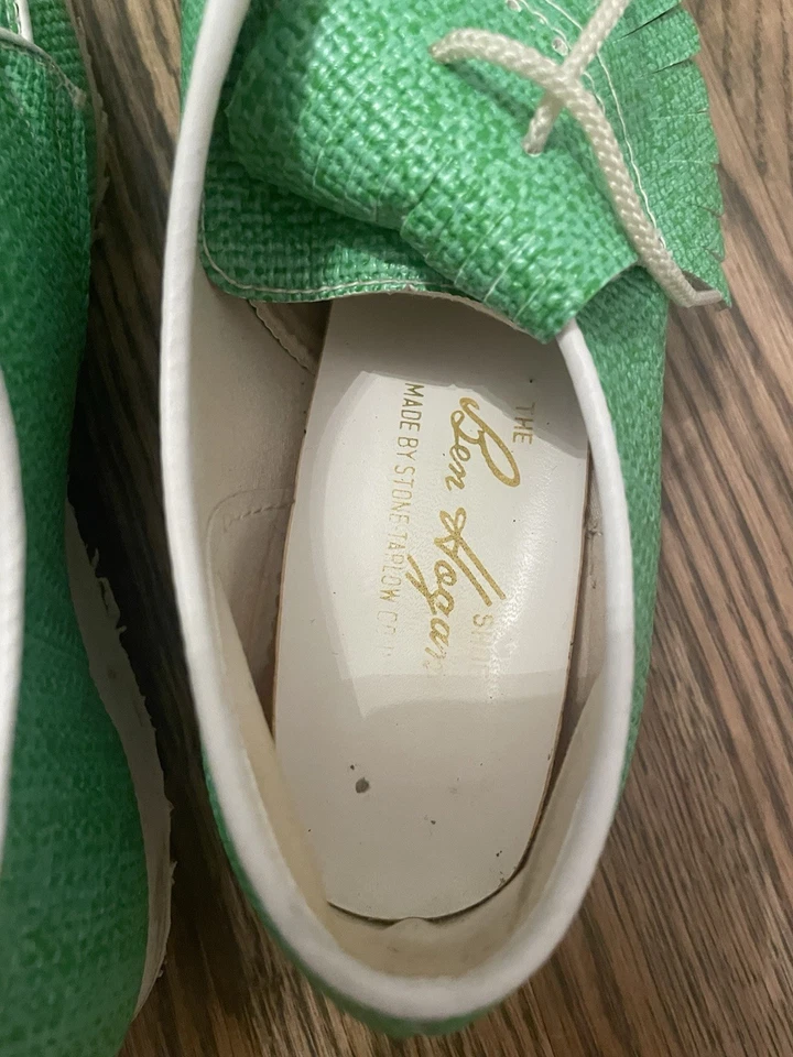 Talla 9 De Colección Ben Hogan Cuero Verde Golf Spike Sillín Zapatos Usados en Excelente Condición con Caja ⛳️ Foto 4 de 4