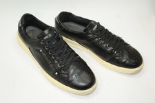 VERSACE men shoes sz 8.5 Europe 42 black leather S9377