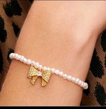 Kate Spade Wrapped In A Bow Pearl Charm Bracelet. Retail $98